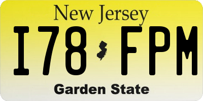NJ license plate I78FPM