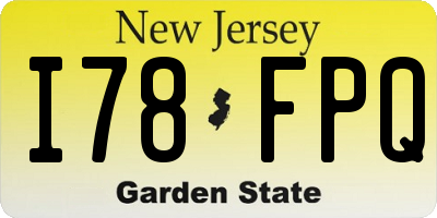 NJ license plate I78FPQ