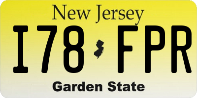 NJ license plate I78FPR