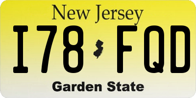 NJ license plate I78FQD