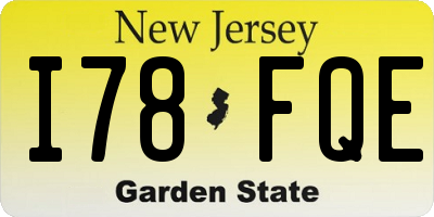 NJ license plate I78FQE