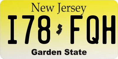 NJ license plate I78FQH