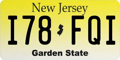 NJ license plate I78FQI