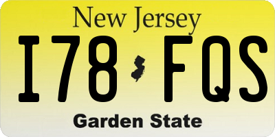 NJ license plate I78FQS