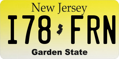 NJ license plate I78FRN