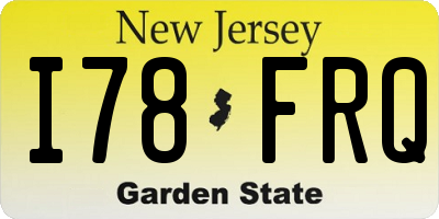 NJ license plate I78FRQ