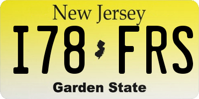 NJ license plate I78FRS