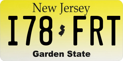 NJ license plate I78FRT