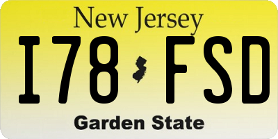 NJ license plate I78FSD