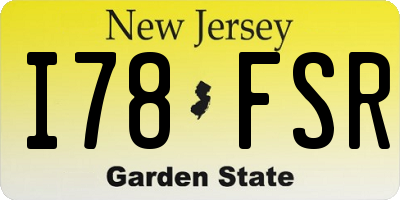 NJ license plate I78FSR