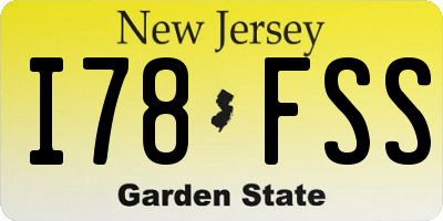 NJ license plate I78FSS
