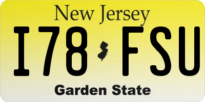 NJ license plate I78FSU