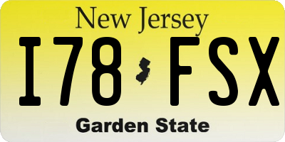 NJ license plate I78FSX