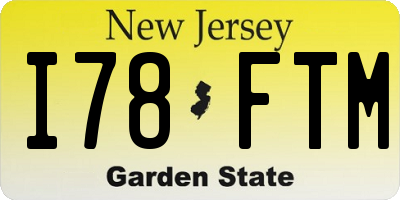 NJ license plate I78FTM