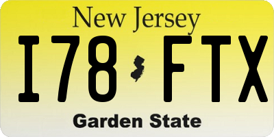 NJ license plate I78FTX