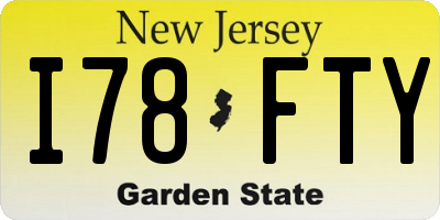 NJ license plate I78FTY