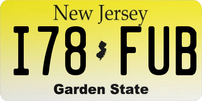 NJ license plate I78FUB