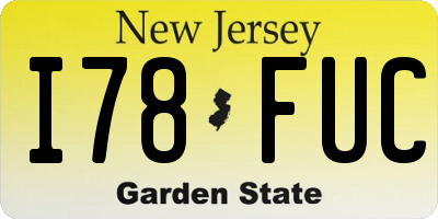 NJ license plate I78FUC