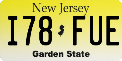 NJ license plate I78FUE