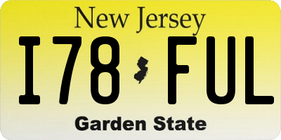 NJ license plate I78FUL