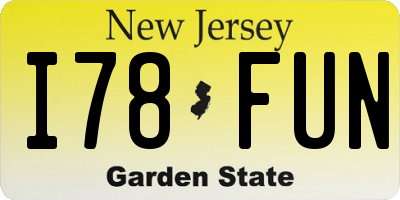 NJ license plate I78FUN
