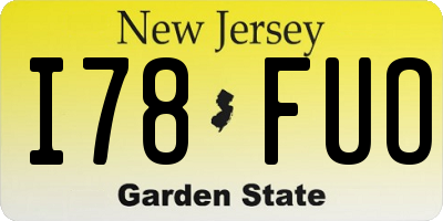 NJ license plate I78FUO