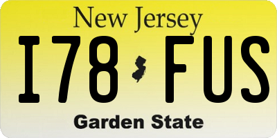 NJ license plate I78FUS