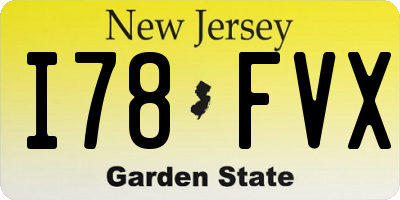 NJ license plate I78FVX