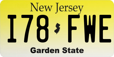 NJ license plate I78FWE