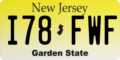 NJ license plate I78FWF