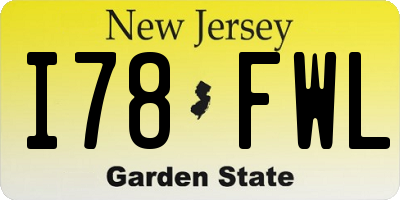 NJ license plate I78FWL