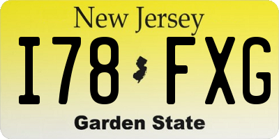 NJ license plate I78FXG