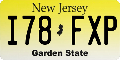 NJ license plate I78FXP