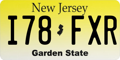 NJ license plate I78FXR