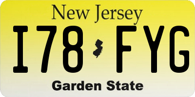NJ license plate I78FYG