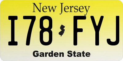 NJ license plate I78FYJ