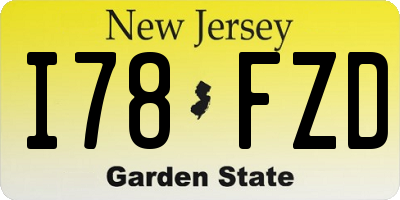 NJ license plate I78FZD