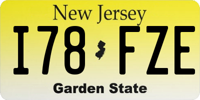NJ license plate I78FZE