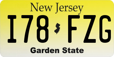 NJ license plate I78FZG
