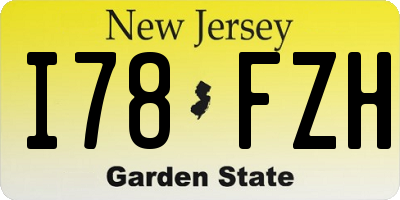 NJ license plate I78FZH