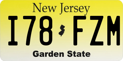 NJ license plate I78FZM