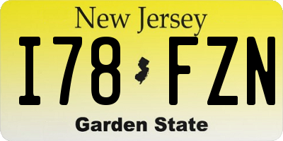NJ license plate I78FZN