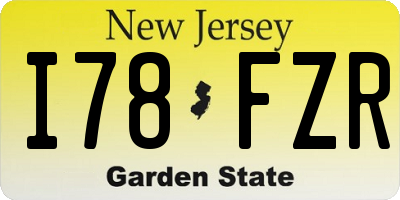 NJ license plate I78FZR