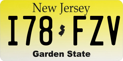 NJ license plate I78FZV