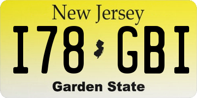 NJ license plate I78GBI