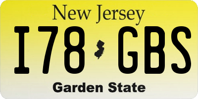 NJ license plate I78GBS