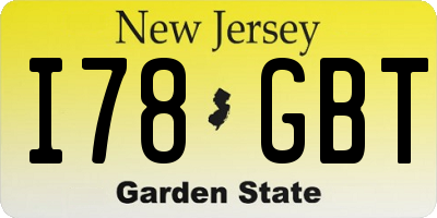 NJ license plate I78GBT