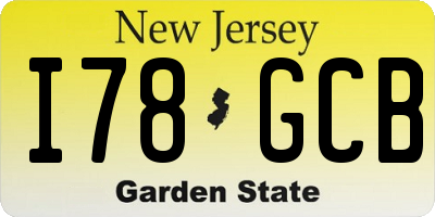 NJ license plate I78GCB