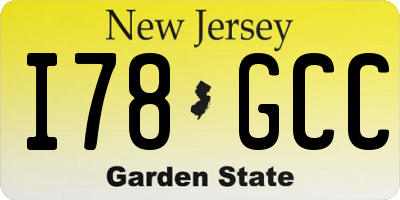 NJ license plate I78GCC