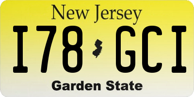 NJ license plate I78GCI